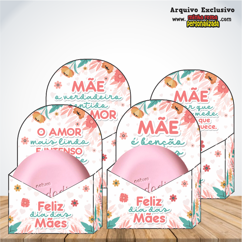 CAIXA ENVELOPE PARA SABONETE - Dia das M&atilde;es KIT 02 Pronto Para Imprimir