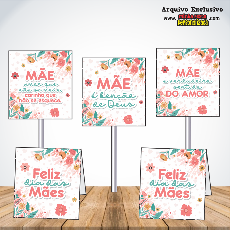 CAPA PARA PIRULITO - Dia das M&atilde;es KIT 02 Pronto Para Imprimir