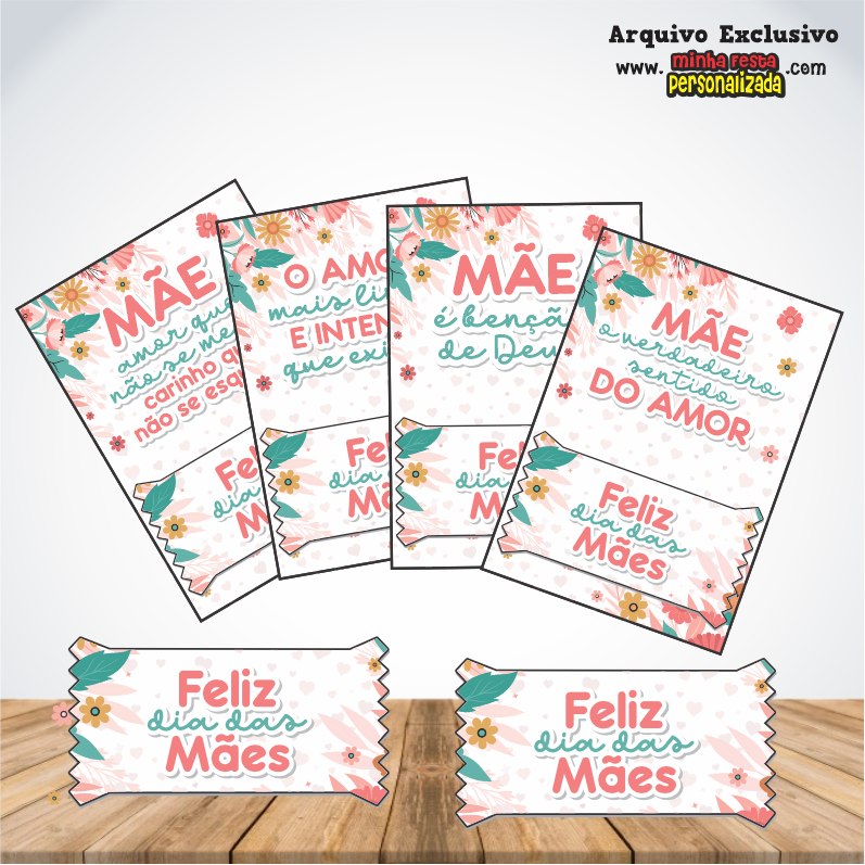CARD E BALINHAS - Dia das M&atilde;es KIT 02 Pronto Para Imprimir