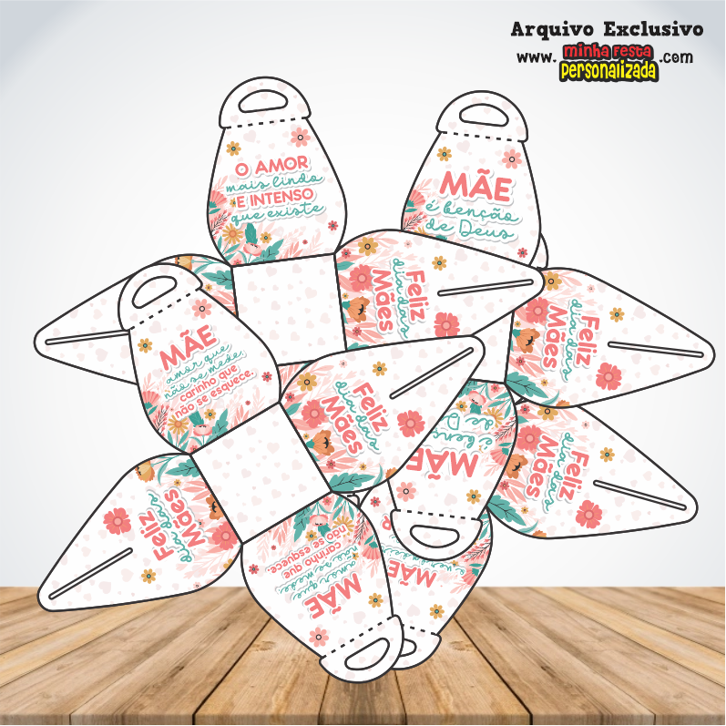 PORTA BOMBOM - Dia das M&atilde;es KIT 02 Pronto Para Imprimir
