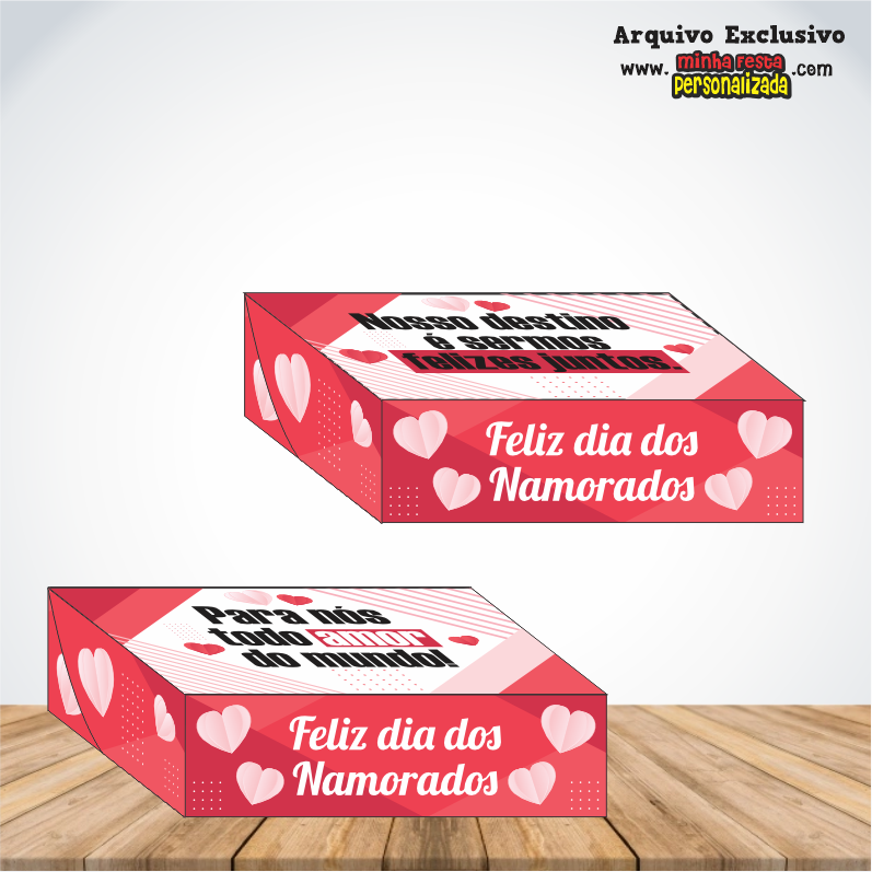 CAIXA 6 DOCES - Dia dos Namorados KIT 02 Pronto Para Imprimir