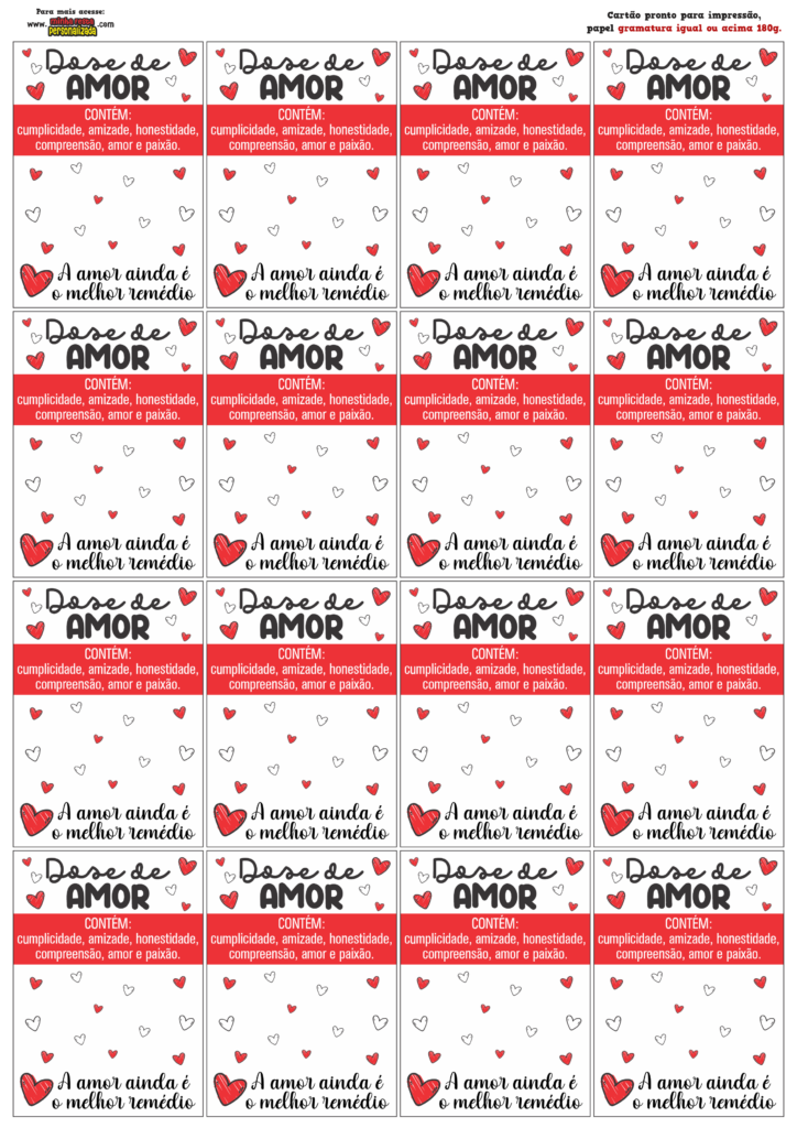 CARTAO DOSE DE AMOR 1 724x1024 - Cart&atilde;o Dose de Amor Modelo 01 Gratuito
