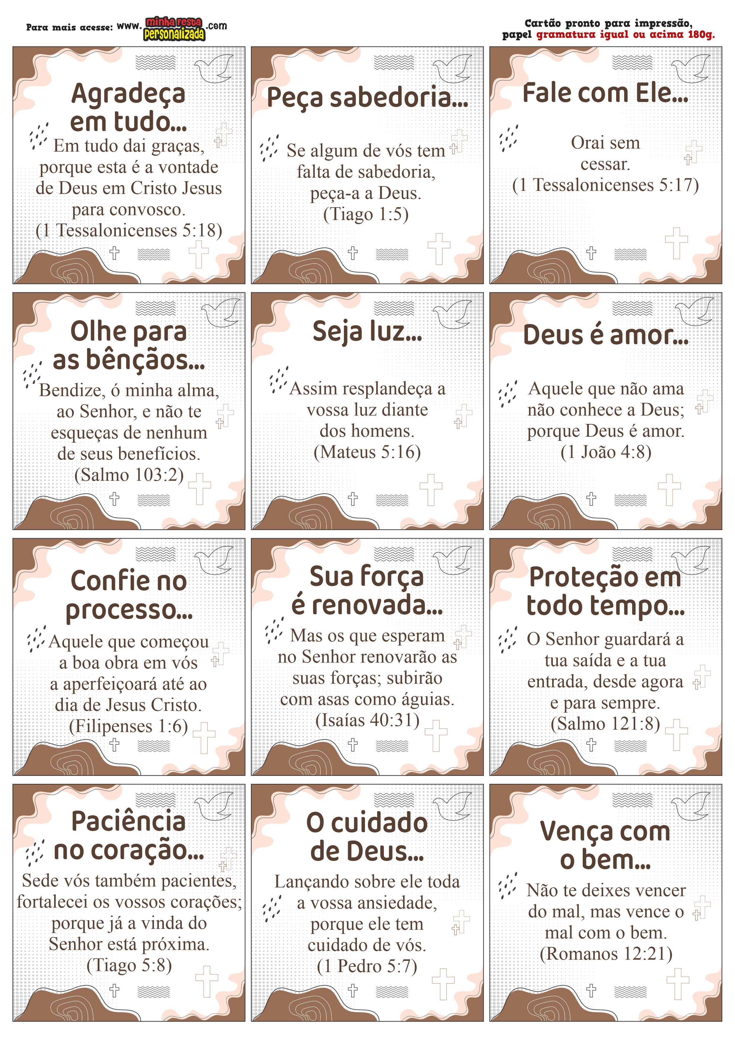 CARTOES 03 - Caixinha e Frases Momento de F&eacute; Para Imprimir