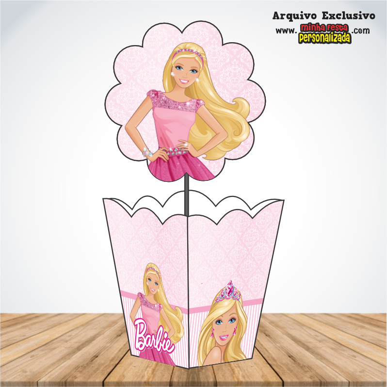 BARBIE - Centro de Mesa Cachepot P Para Imprimir