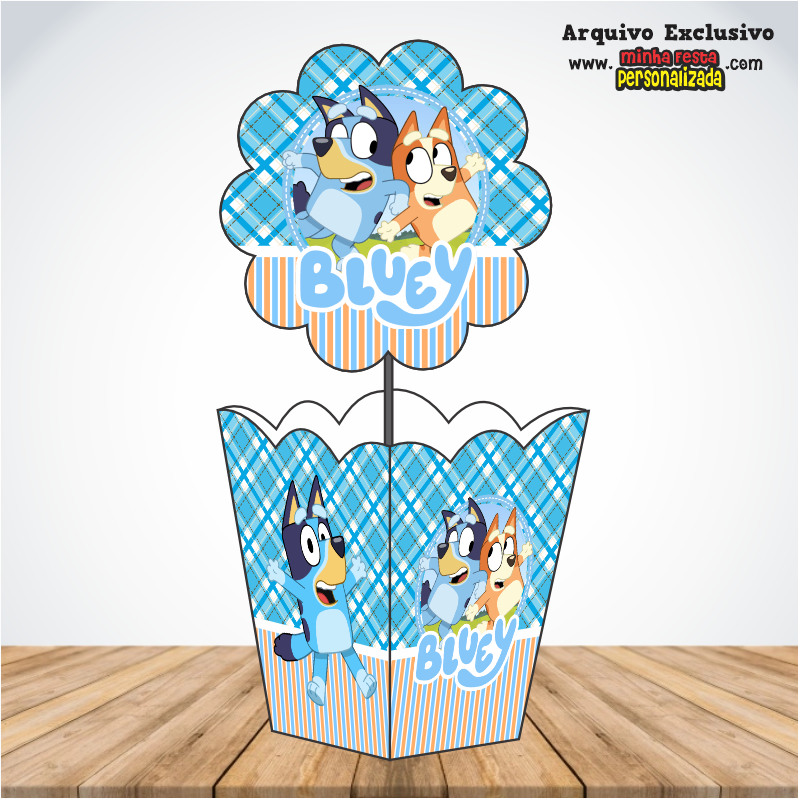 BLUEY - Centro de Mesa Cachepot P Para Imprimir