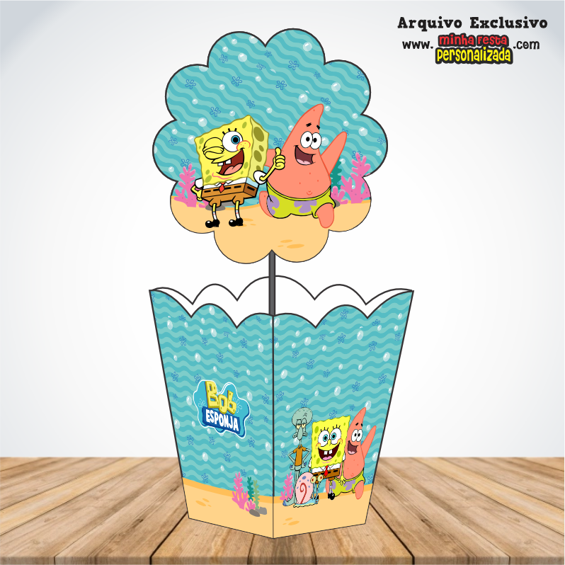 BOB ESPONJA - Centro de Mesa Cachepot P Para Imprimir