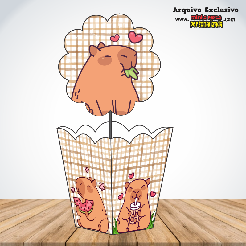 CAPIVARA - Centro de Mesa Cachepot P Para Imprimir