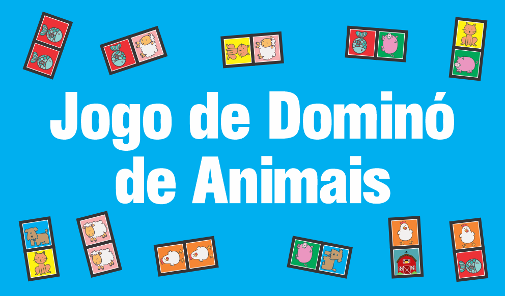 Capa Jogos de Domino de Animais - Jogo Dominó de Animais Para Imprimir Gratuito
