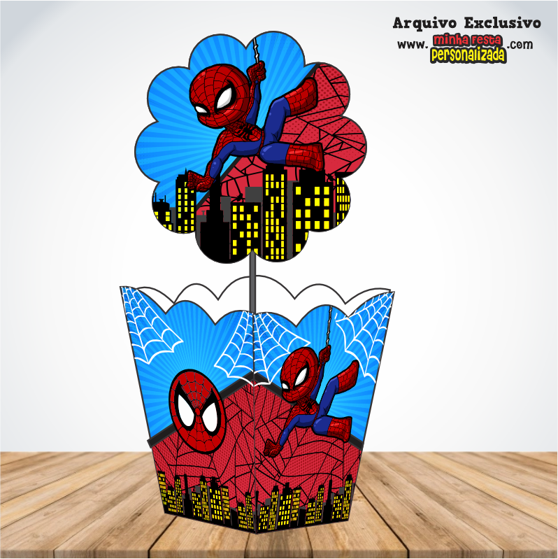 HOMEM ARANHA - Centro de Mesa Cachepot P Para Imprimir