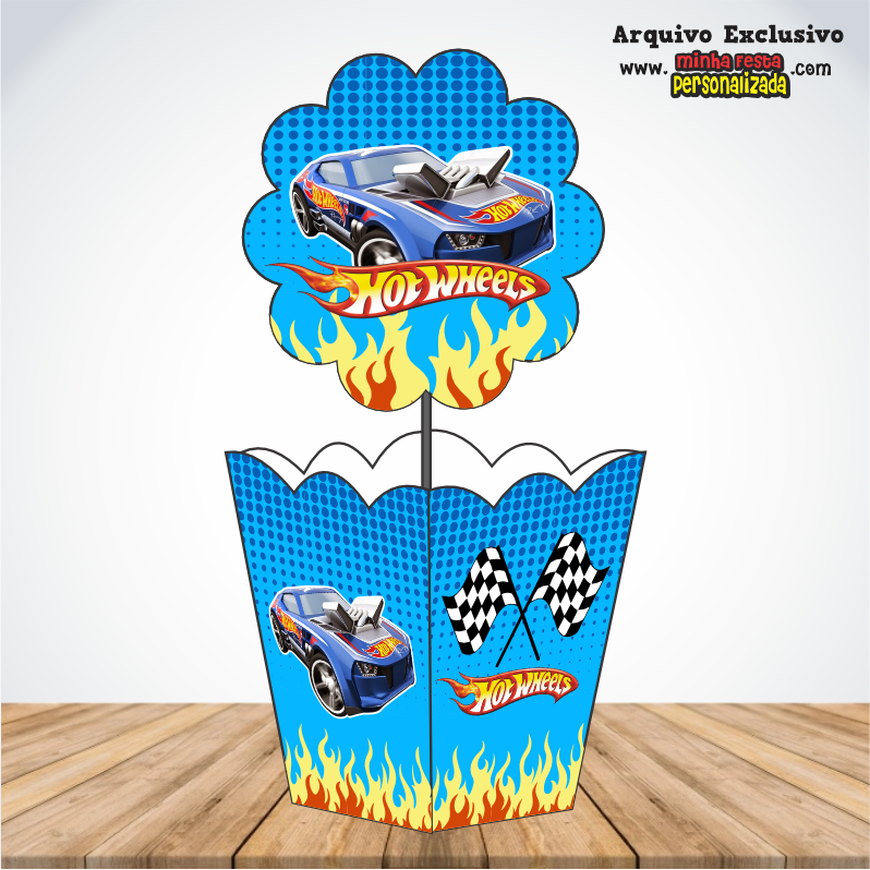 HOTWHEELS - Centro de Mesa Cachepot P Para Imprimir