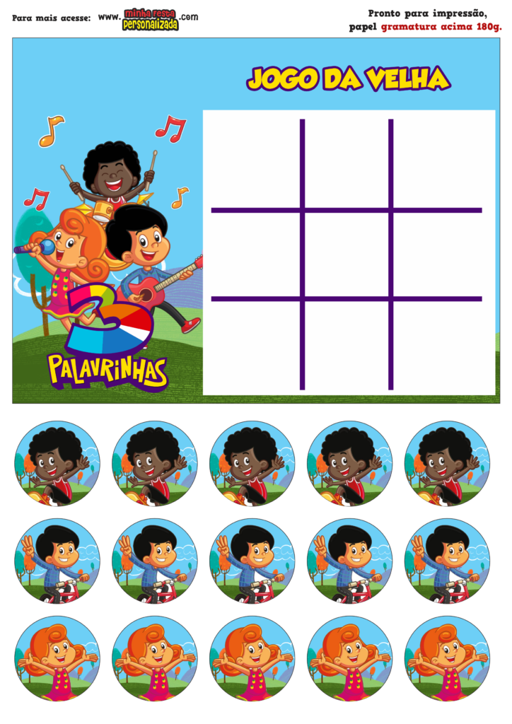 JOGO DA VELHA 3 PALAVRINHAS 724x1024 - Jogo da Velha Personalizada 3 palavrinhas