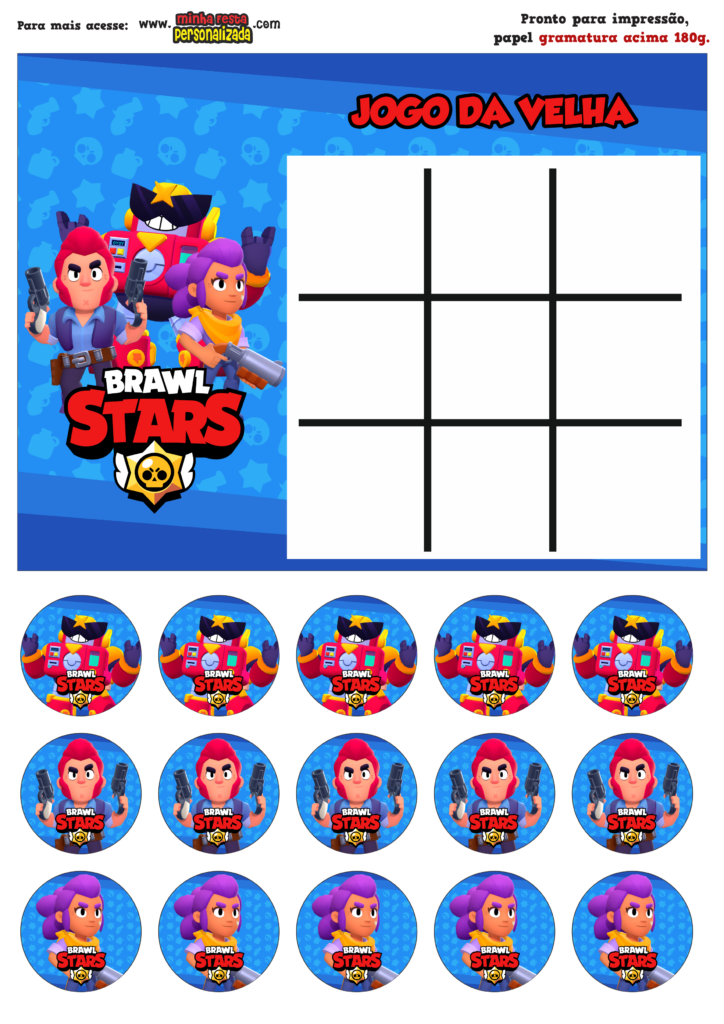 JOGO DA VELHA BRAWL STARS 724x1024 - Jogo da Velha Personalizada Brawl Stars