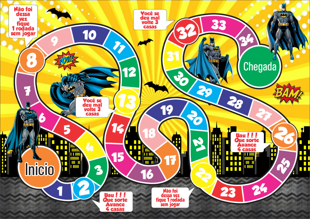 JOGO TABULEIRO PERSONALIZADO BATMAN 1024x724 - Jogo de tabuleiro personalizado Batman