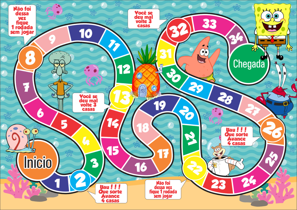 JOGO TABULEIRO PERSONALIZADO BOB ESPONJA 1024x724 - Jogo de tabuleiro personalizado Bob Esponja