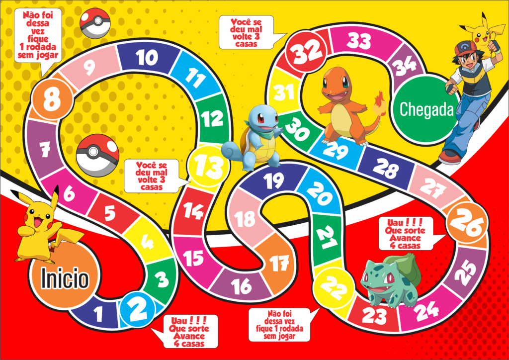 JOGO TABULEIRO PERSONALIZADO POKEMON 1024x724 - Jogo de tabuleiro personalizado Pokemon