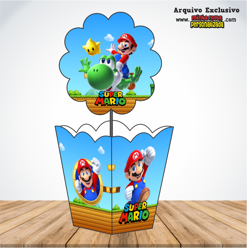 MARIO BROS - Centro de Mesa Cachepot P Para Imprimir