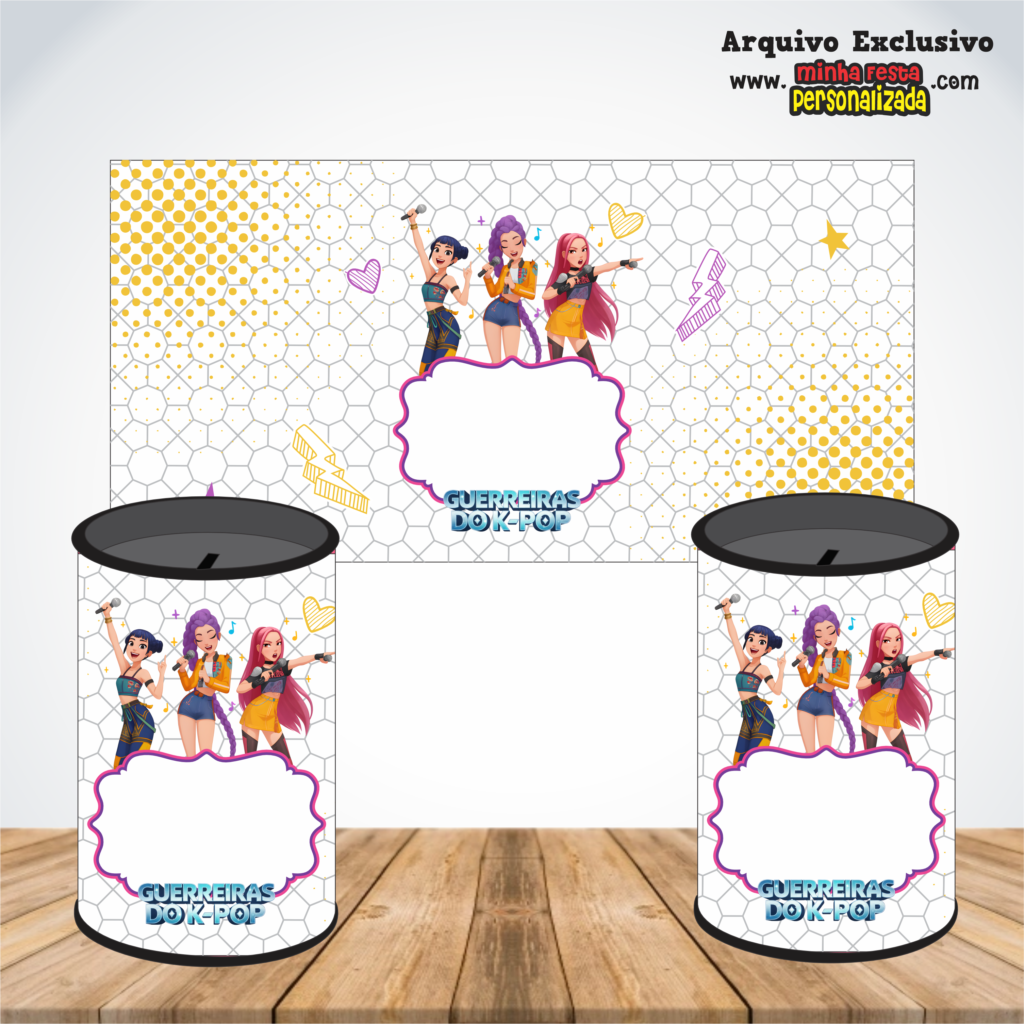 GUERREIRAS DO KPOP 1024x1024 - Rotulos Para Cofrinhos Personalizados Para Imprimir