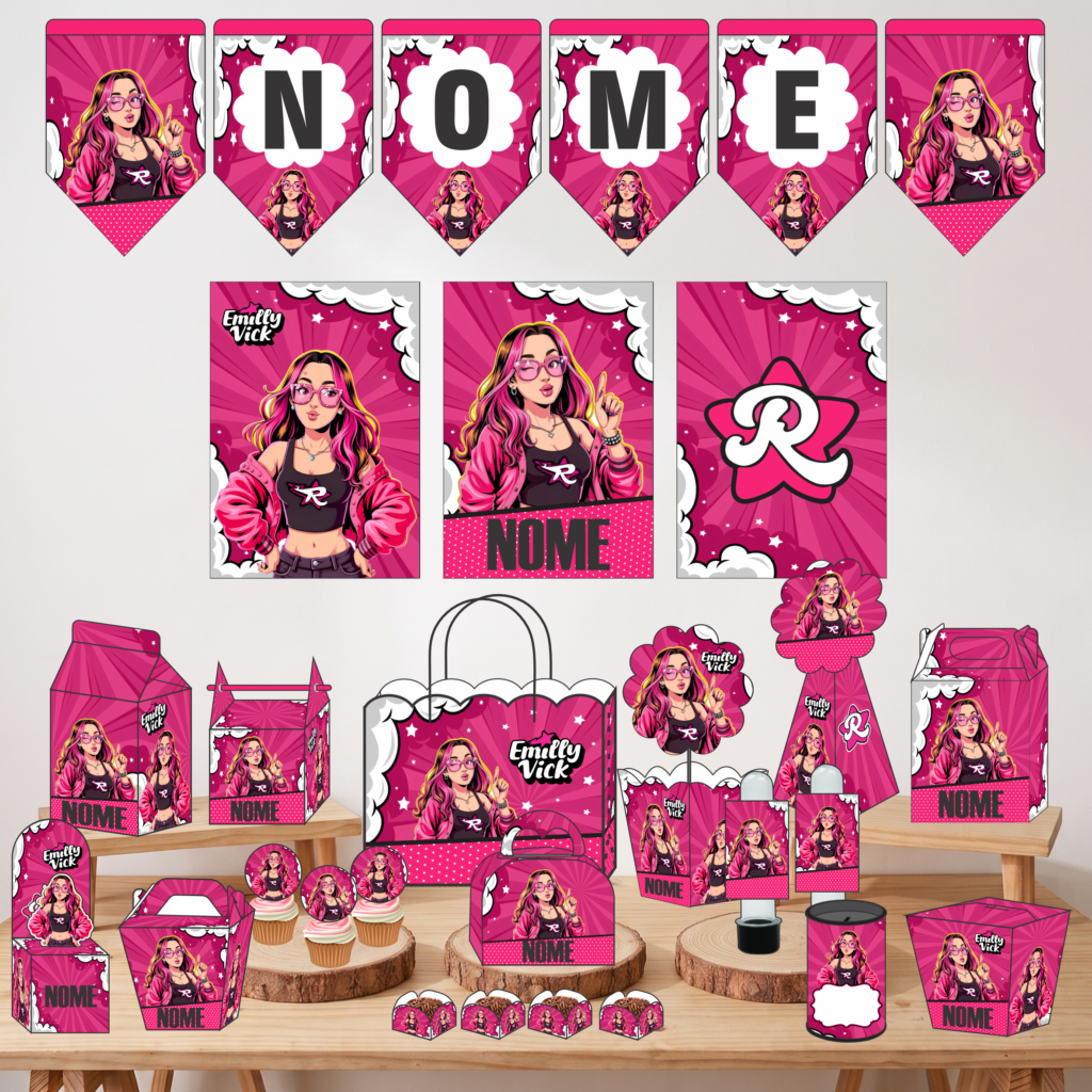 KIT FESTA EMILLY VICK COMPLETO 1024x1024 - Kit Festa Emilly Vick Completo Pronto Para Imprimir