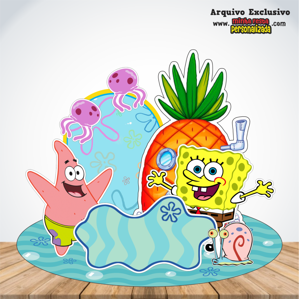 Topos de Bolo Cenário do Drive Para Imprimir BOB ESPONJA 1024x1024 - Topos de Bolo Cenário do Drive Para Imprimir