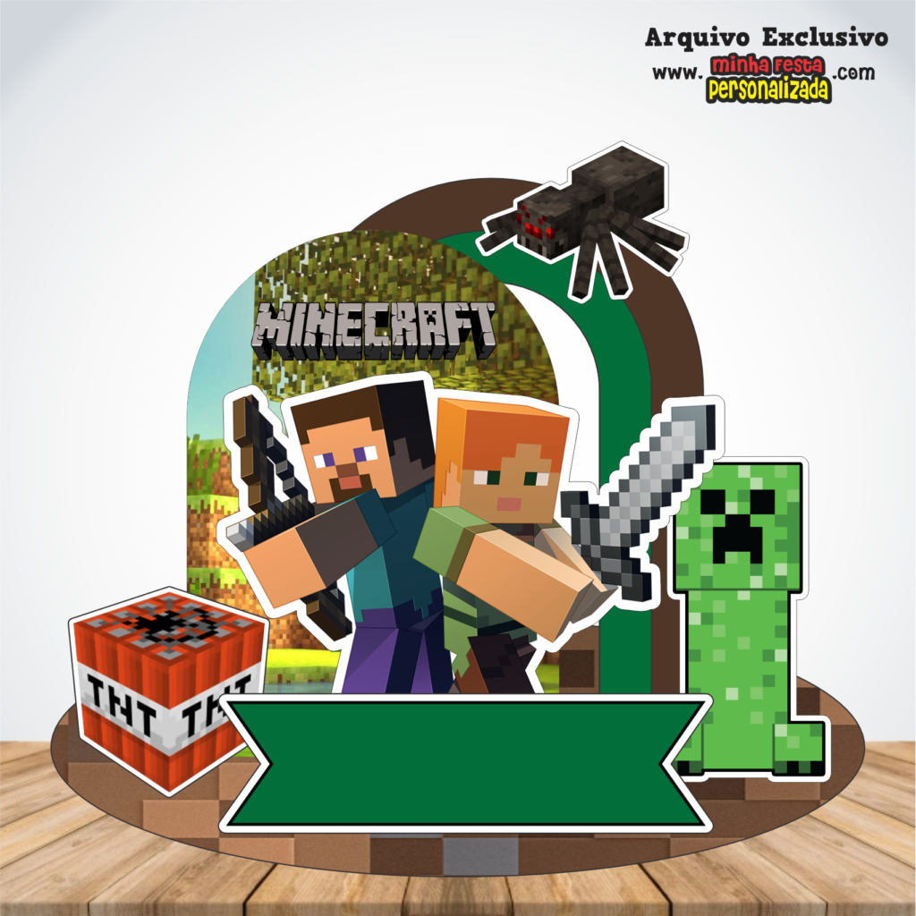 Topos de Bolo Cenário do Drive Para Imprimir MINECRAFT 1024x1024 - Topos de Bolo Cenário do Drive Para Imprimir