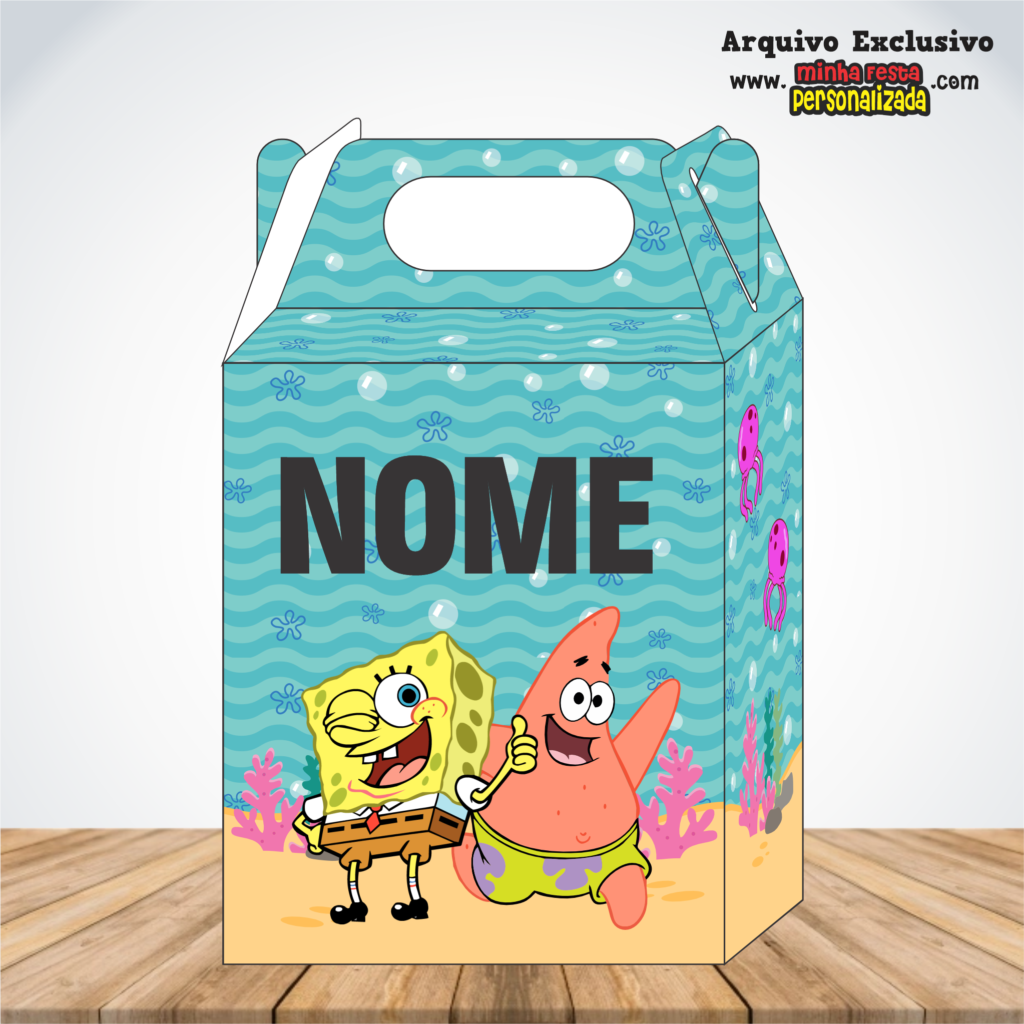 BOB ESPONJA 1024x1024 - Caixa Maleta Diversos Temas Pronto Para Imprimir
