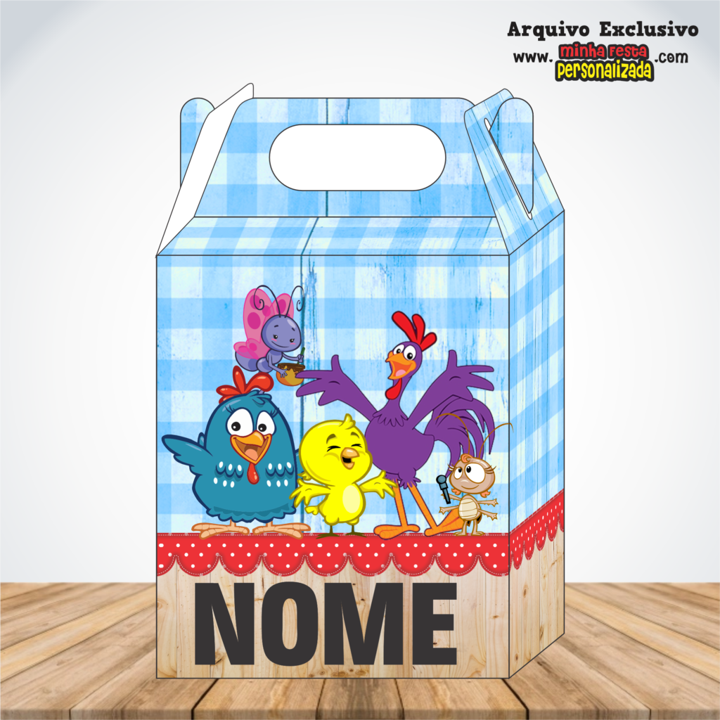 GALINHA PINTADINHA 1024x1024 - Caixa Maleta Diversos Temas Pronto Para Imprimir