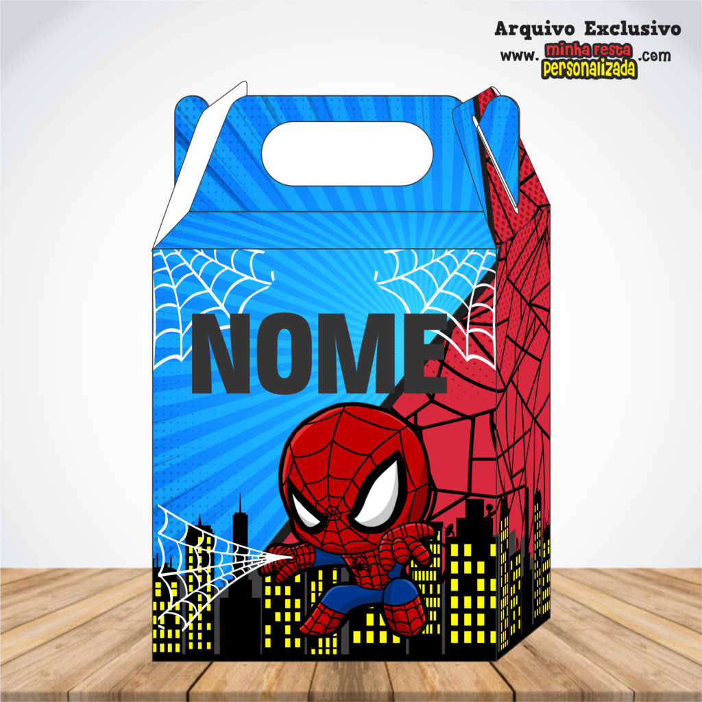 HOMEM ARANHA 1024x1024 - Caixa Maleta Diversos Temas Pronto Para Imprimir
