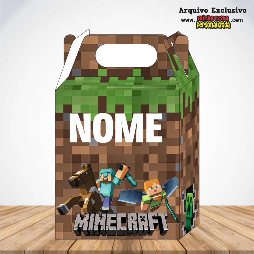 MINECRAFT 1024x1024 - Caixa Maleta Diversos Temas Pronto Para Imprimir