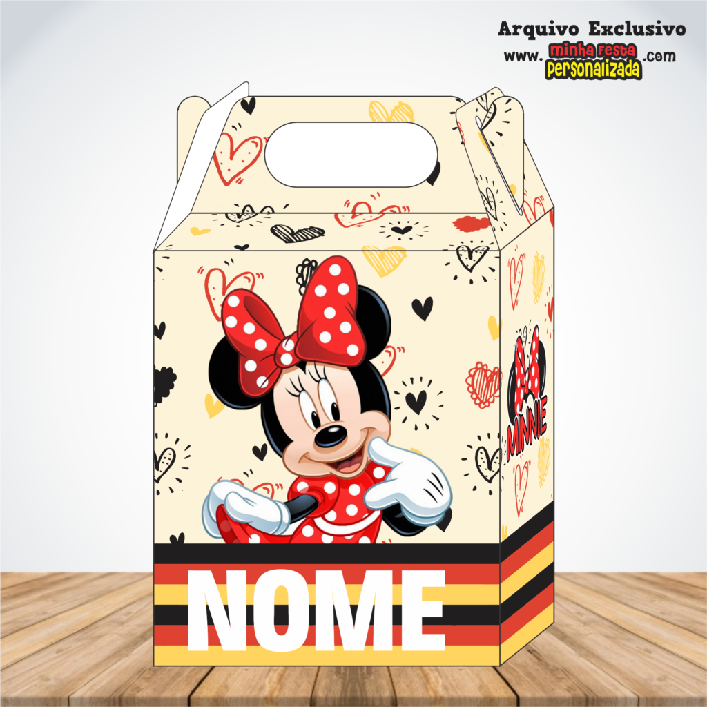 MINNIE 1024x1024 - Caixa Maleta Diversos Temas Pronto Para Imprimir