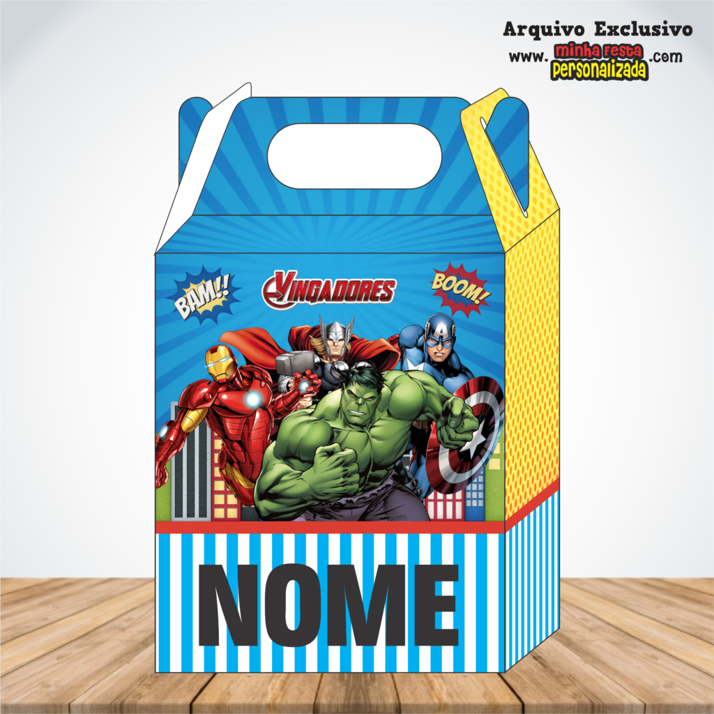 VINGADORES 1024x1024 - Caixa Maleta Diversos Temas Pronto Para Imprimir